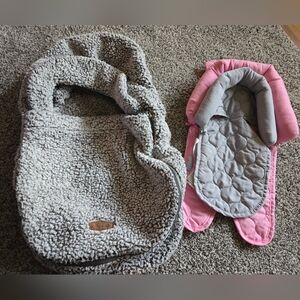 JJ Cole Carseat Cover And Pink And Grey Insert